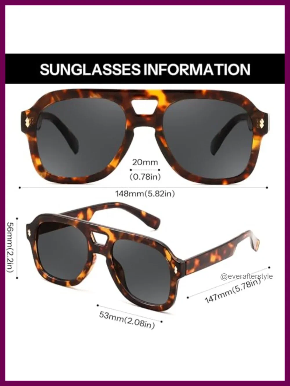 Retro Thick Aviator Sunglasses for Women Men, Oversized Square Pilot Vintage